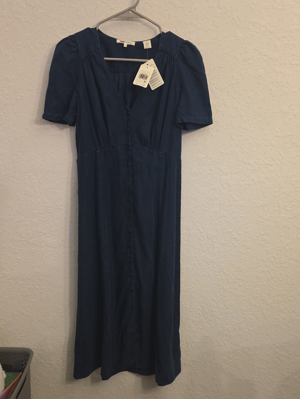 Levi's Navy Button-Front Midi Dress